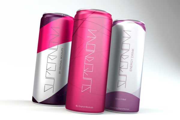 3D易拉罐饮料罐头外观设计图预览样机05 3D Slim Can PSD Mockup 05