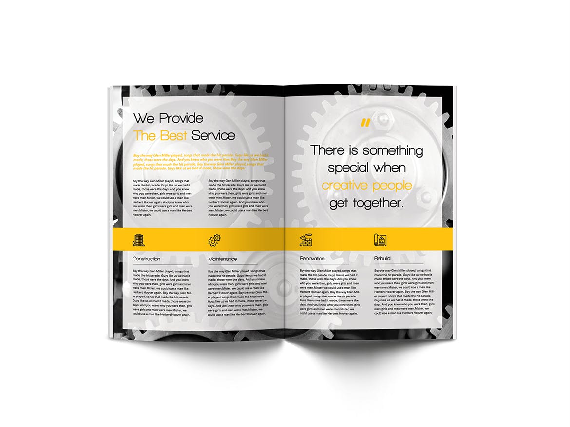 高品质的简约多用途A4尺寸房地产建筑施工楼书画册宣传册杂志设计模板（indd）插图(12)