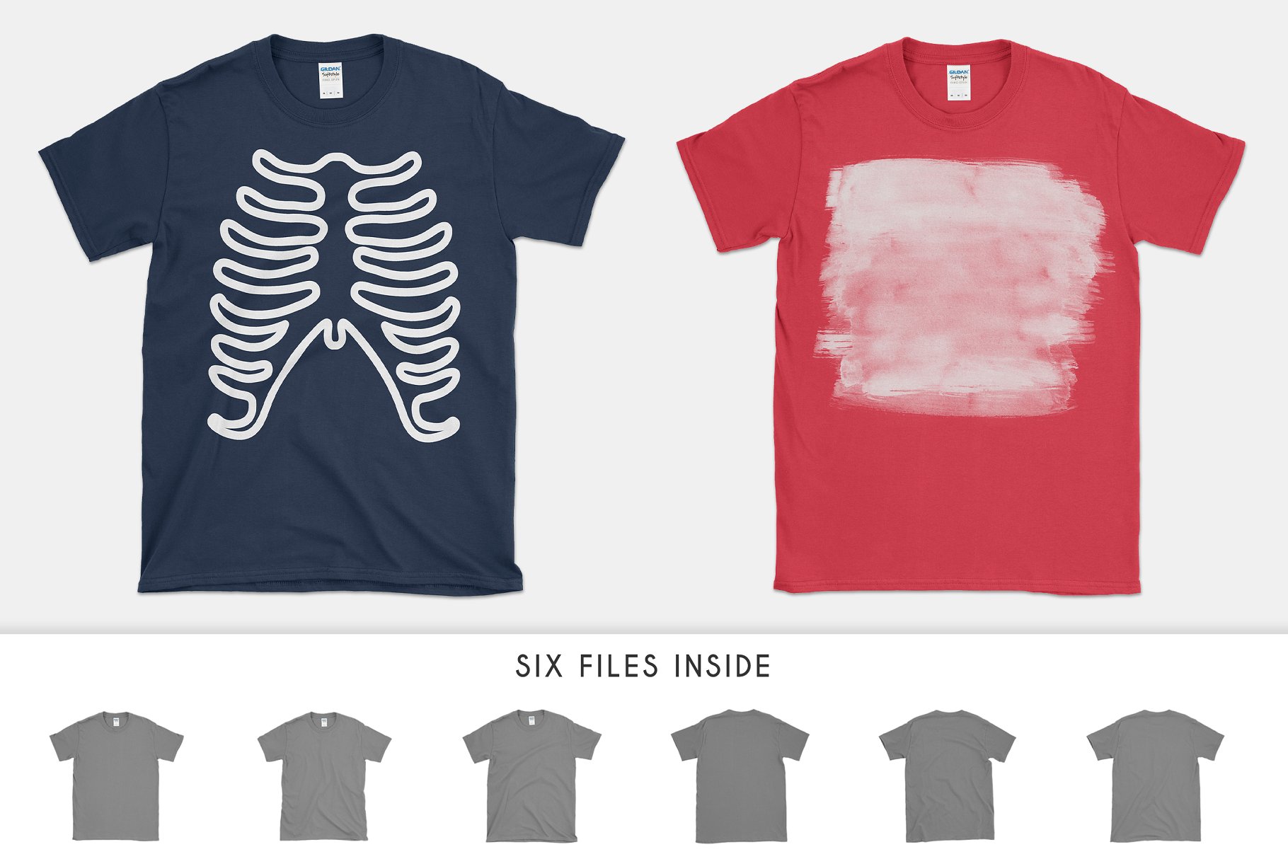 Gildan 64000 T恤设计样机模板 Gildan 64000 Softstyle Shirt Mockups插图(3)