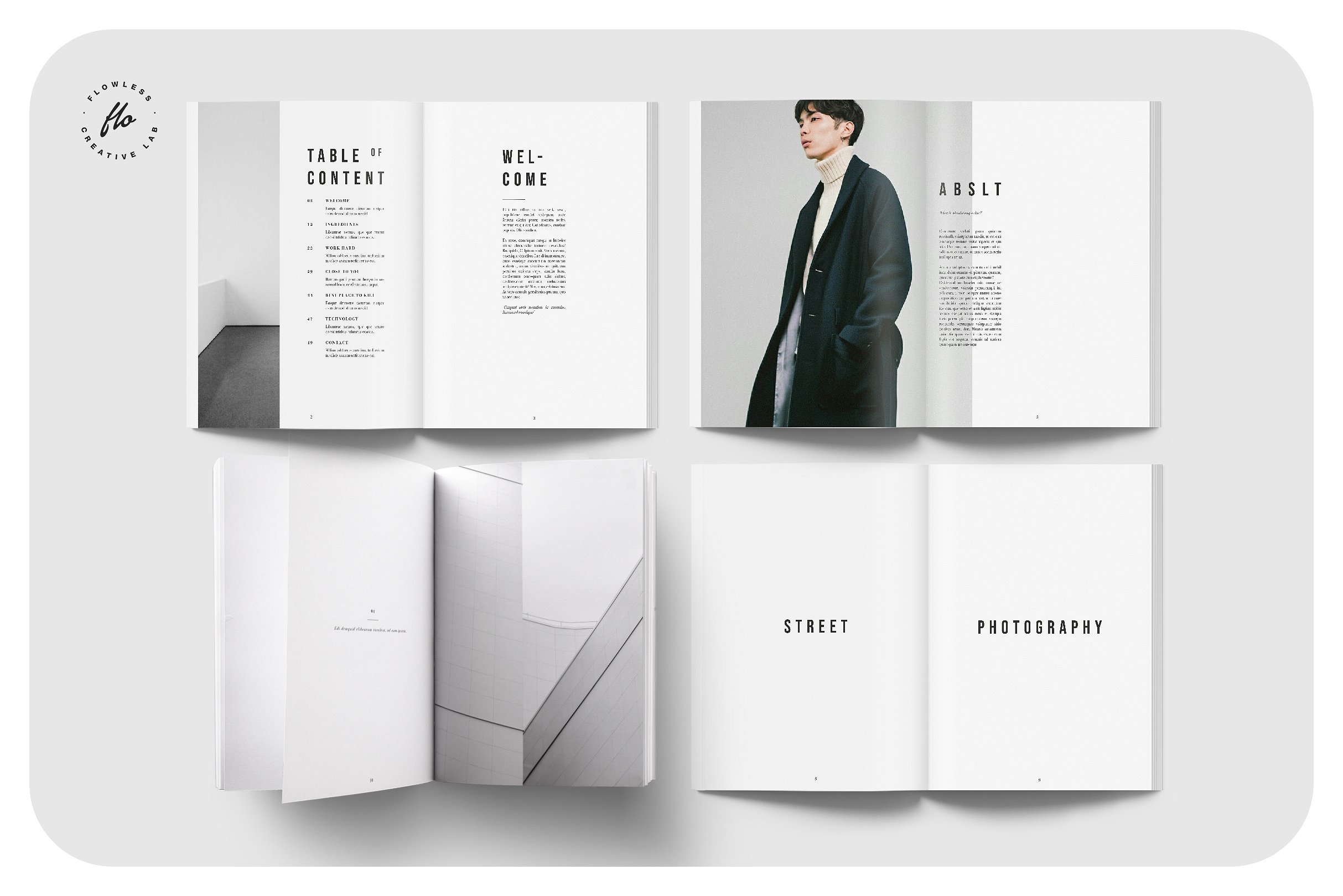 简约时尚的摄影画册杂志模版下载indd插图(1)