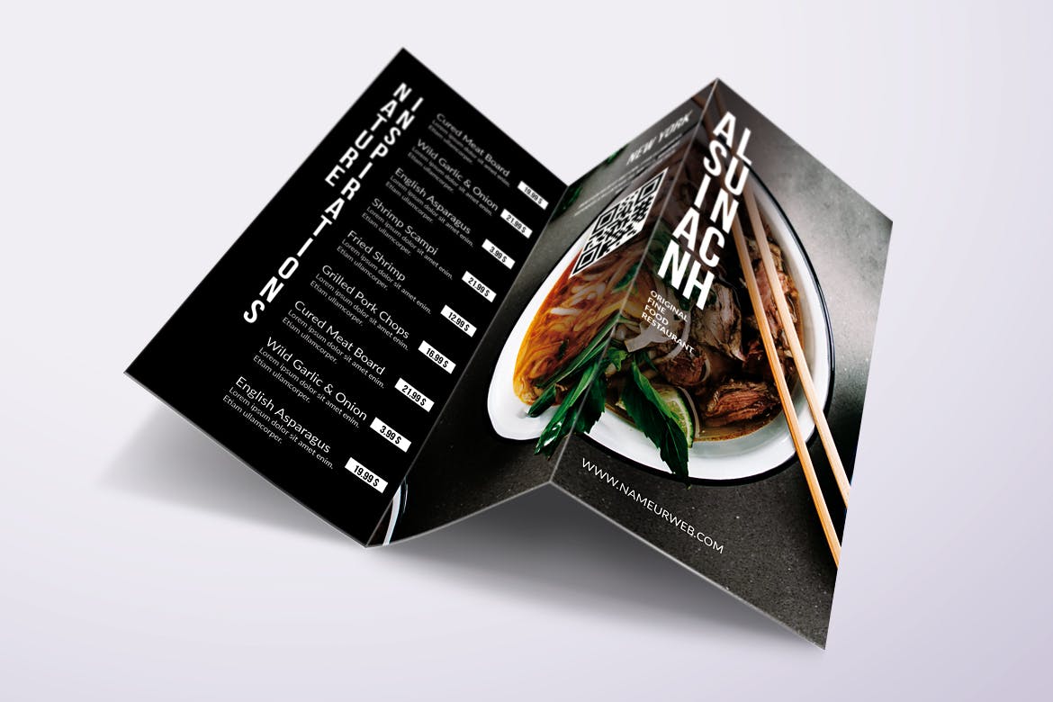 亚洲美食餐馆菜单设计模板合集 Asian Cuisine Elegant Food Menu Bundle插图(7)