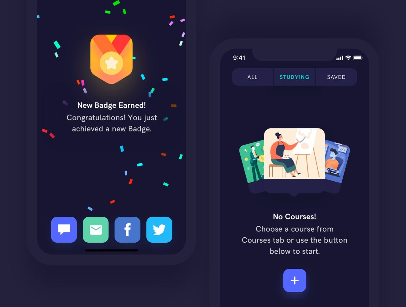 在线教育APP应用用户交互界面设计套件 Estudio – Educational Mobile App UI插图(5)