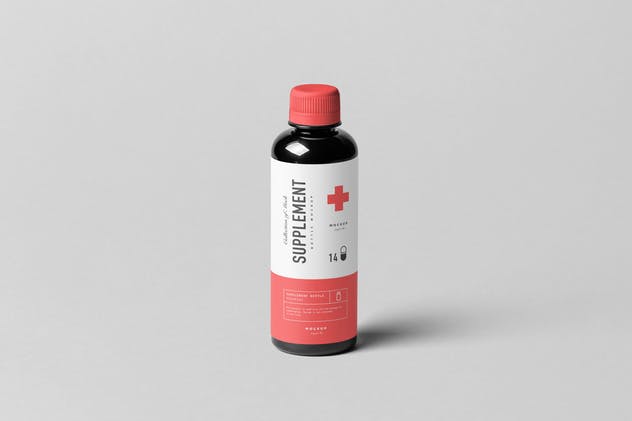 药物保健品瓶子&盒子样机模板v1 Supplement Bottle & Box Mock-up 1插图(2)
