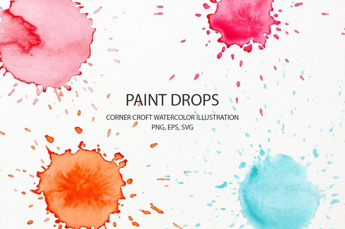 水彩手绘水滴纹理背景素材合集 Watercolor Paint Drop Collection插图(5)
