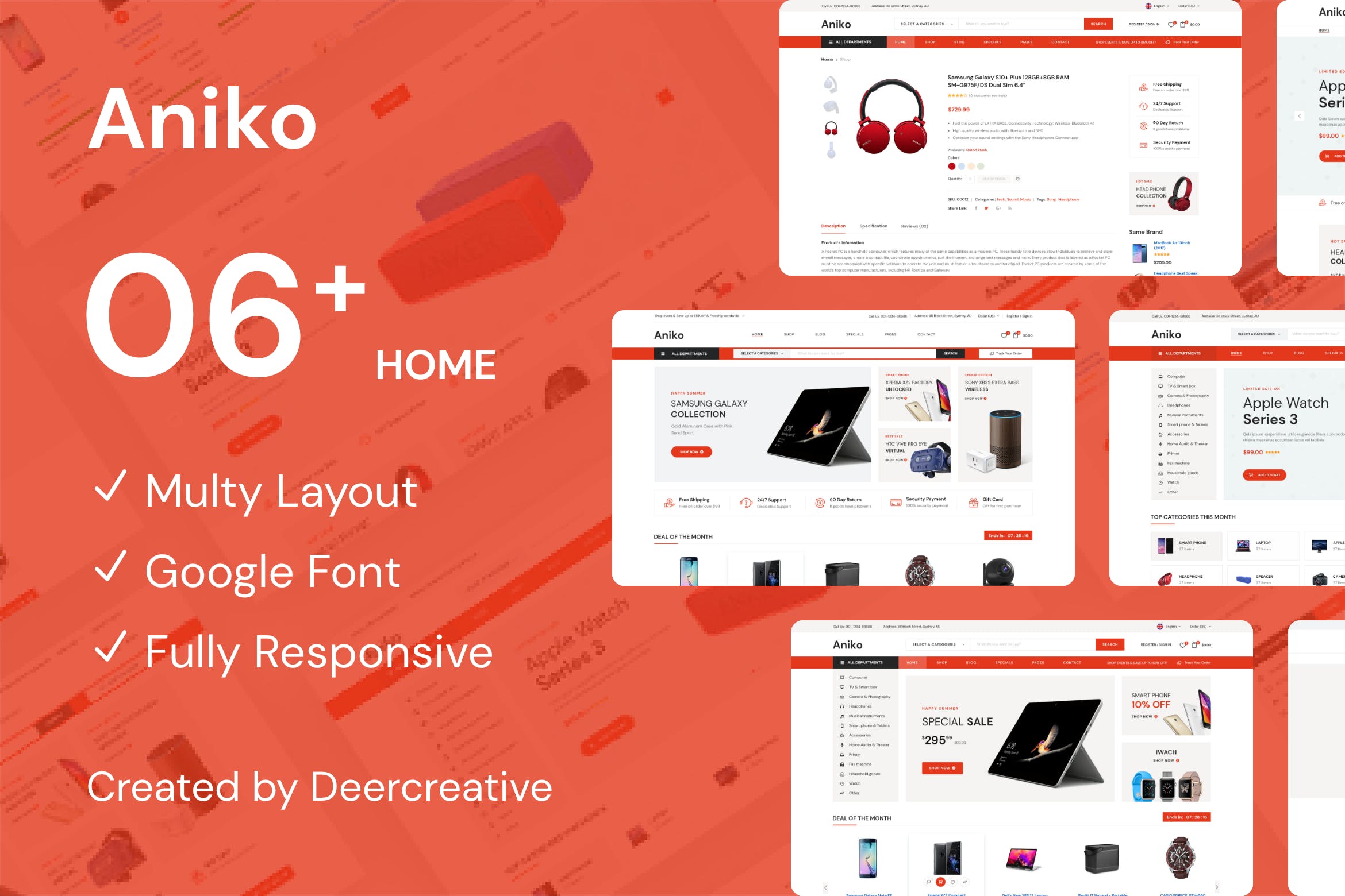 多用途数码电子网上商城设计PSD模板 Aniko | Multipurpose Electronics eCommerce PSD插图