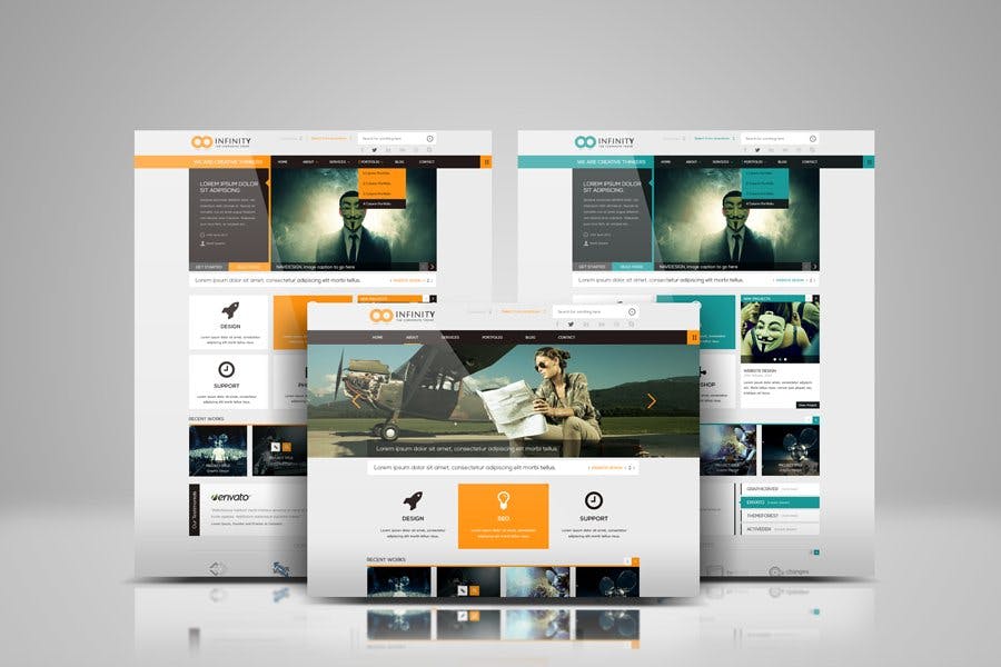 网站设计效果图多视觉预览样机模板 Website Display Mockup插图(1)