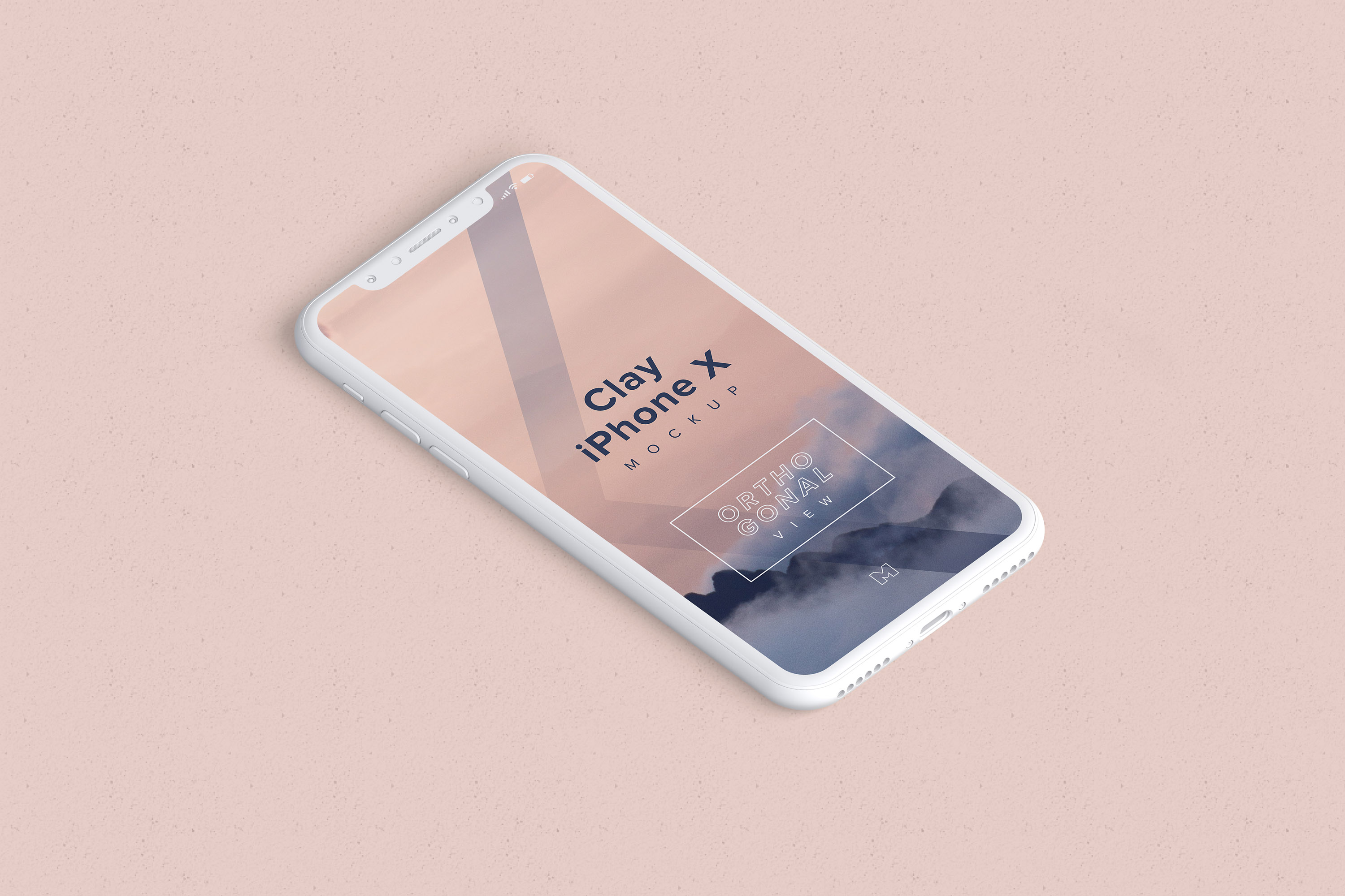 多个iPhone X智能手机屏幕等距平铺视觉样机模板 Clay iPhone X Mockup 02插图(3)