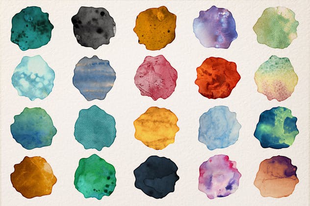 35款水彩艺术涂料肌理纹理Vol.1 Watercolor Wash Bundle Volume 1插图(2)