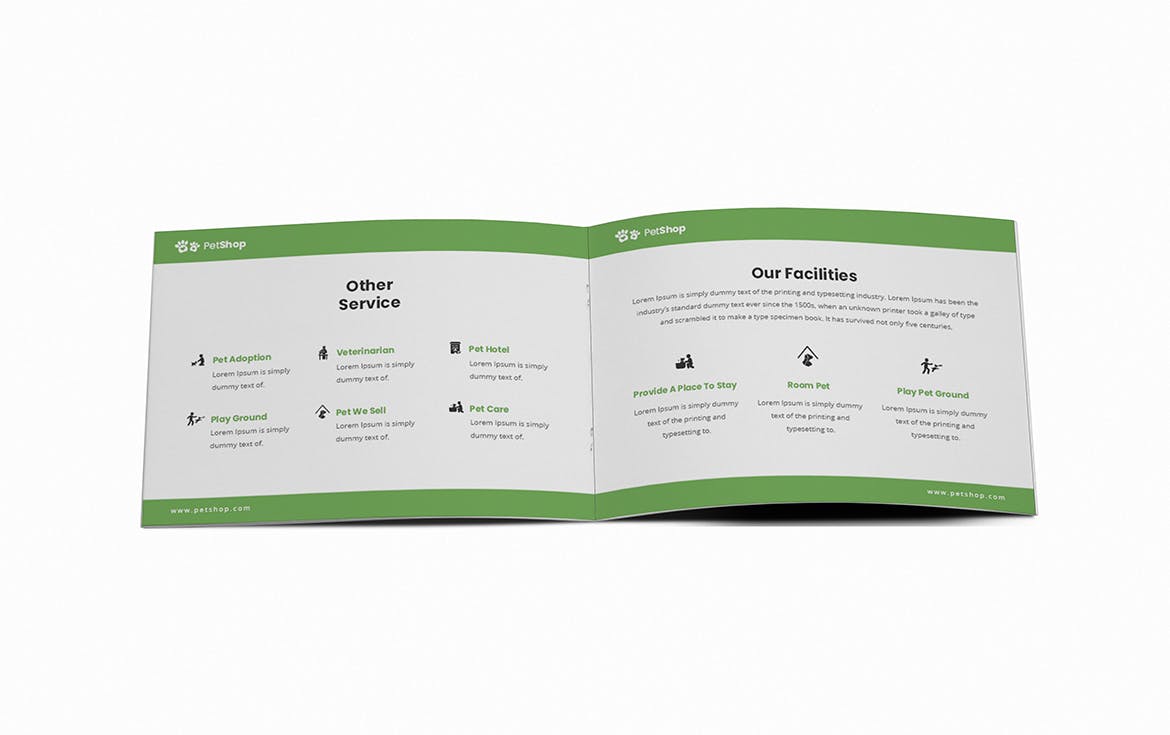 宠物店/宠物医院A5宣传册设计模板 Pet Shop A5 Brochure Template插图(8)