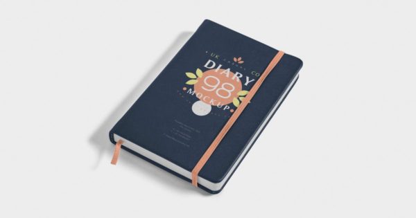 记事本封面&amp;内页设计预览样机模板 Open &amp; Closed Notebook Mockups