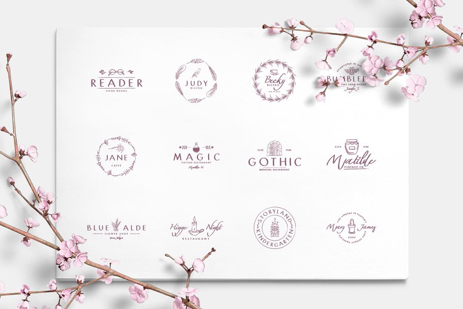 手绘字体+元素+Logo模板设计工具包 Storyland Font & Toolkit插图(12)