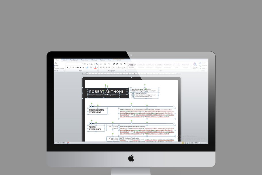 简约风格电子简历模板[4页] Clean Resume Template 4 Pages插图(4)