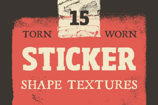 撕裂贴纸纸张形状纹理 Torn Sticker Shape Textures