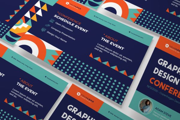 活动&amp;会议主题A5尺寸横版商务传单模板 Event Conference A5 Business Flyer Template