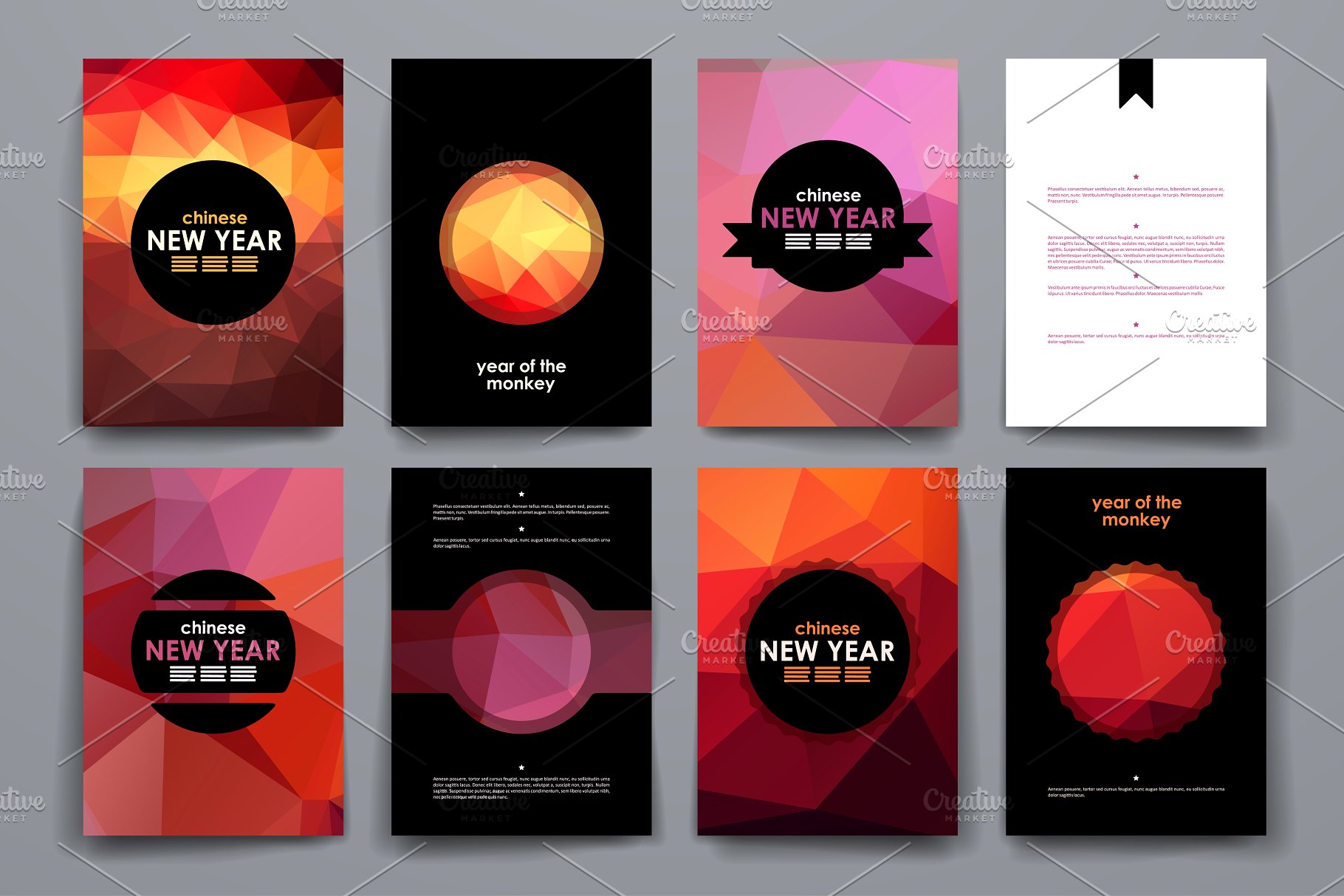 中国新年主题风小册子画册模板 Chinese New Year Brochures插图