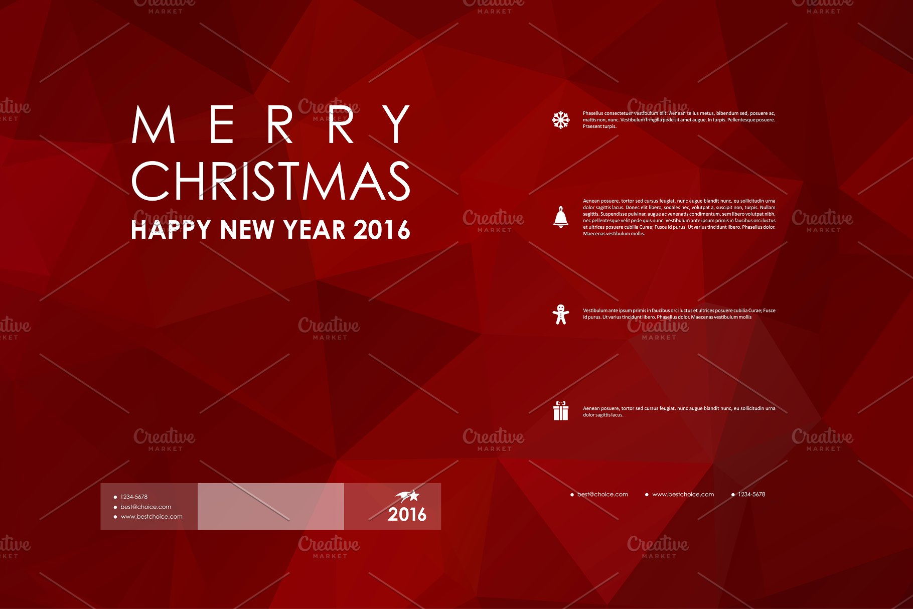 圣诞节主题小册子模板 Merry Christmas Brochures插图(4)