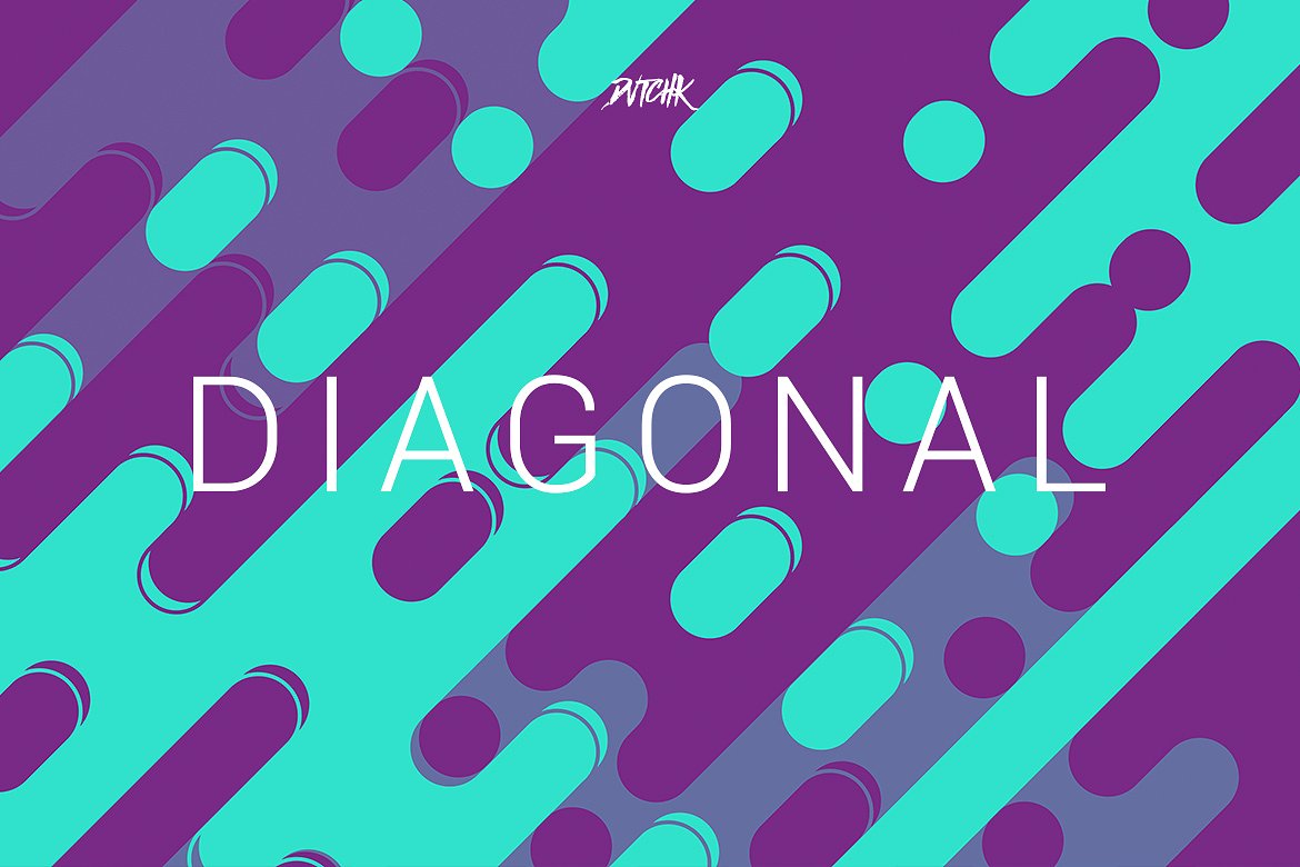 圆角线条背景纹理v01 Diagonal | Rounded Lines Bgs | V01插图(1)