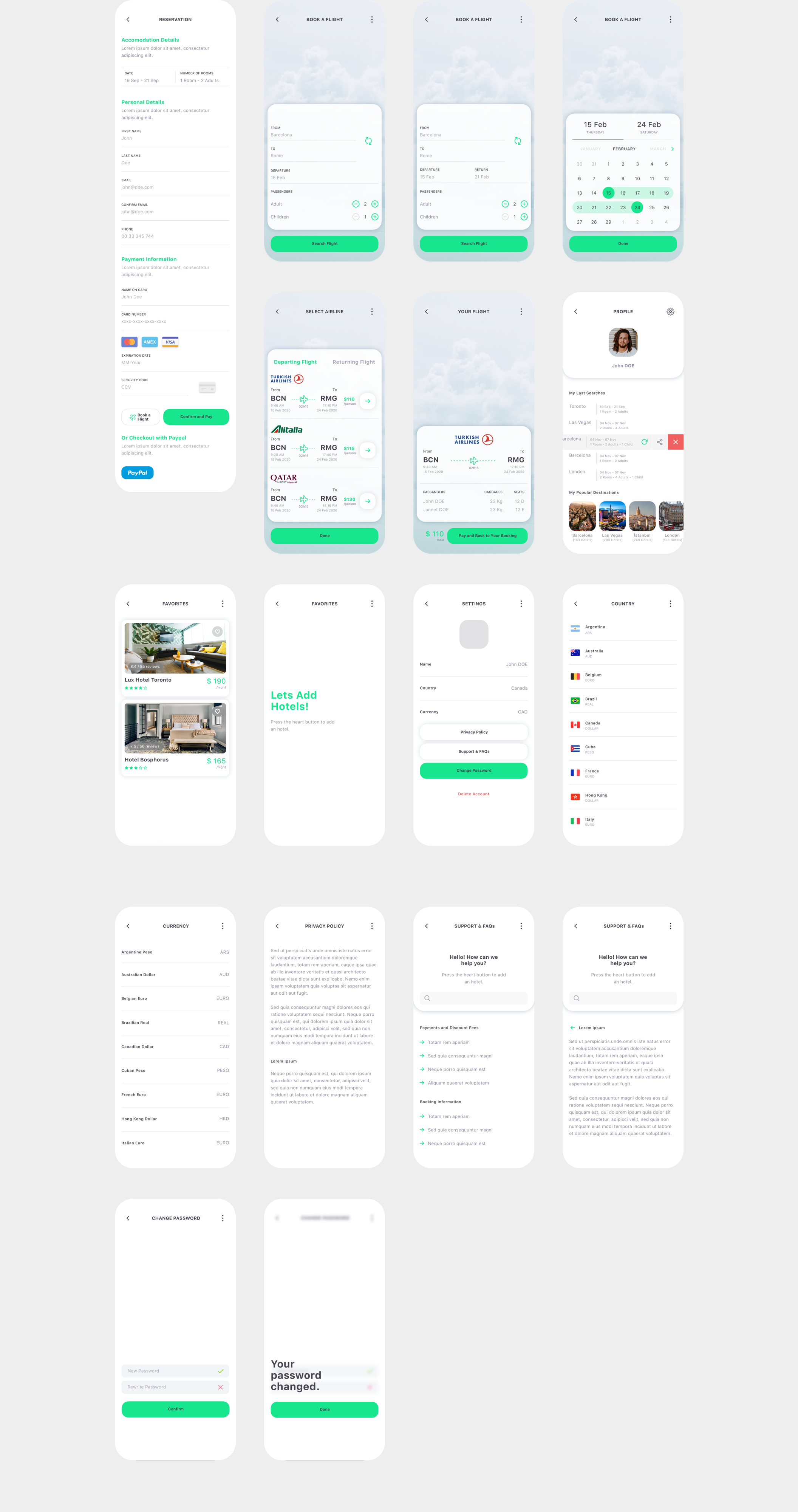 素材库下午茶：旅游出行酒店/机票预订APP应用UI套件插图(2)