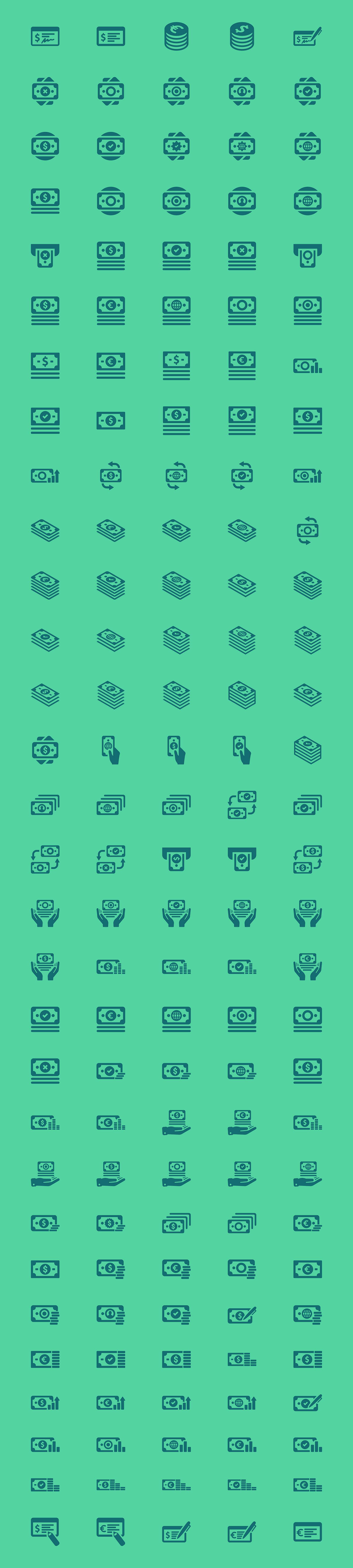 150 枚金融和货币图标