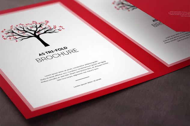A5三折页设计小册子样机展示模板 Tri-Fold Brochure A5 Mock-up插图(5)