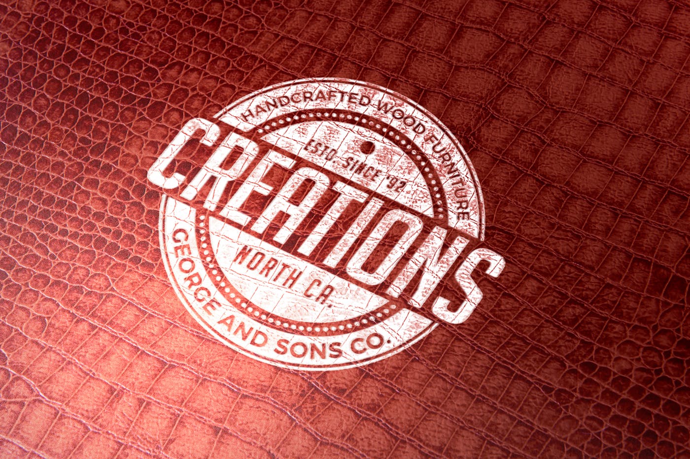 真皮材质品牌Logo设计压印效果图样机模板 Leather Branding logo mockups插图(2)