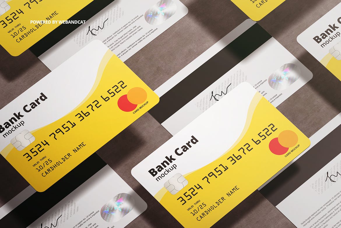 银行卡/会员卡版面设计效果图素材库精选模板 Bank / Membership Card Mockup插图(9)