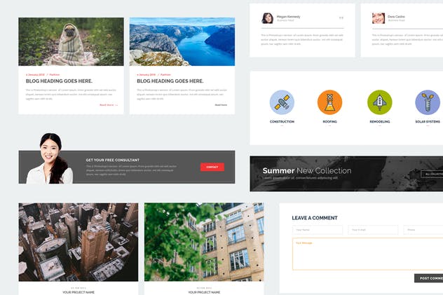 多用途网站UI套件UI模板 Redbee Multipurpose web ui kit插图(2)