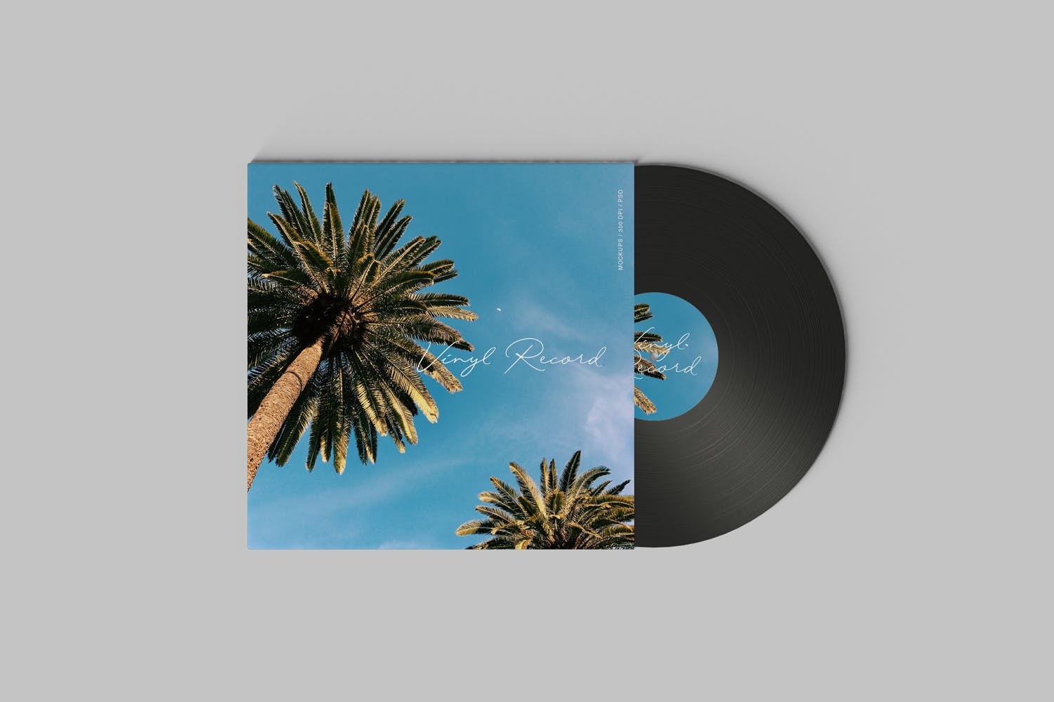 音乐CD唱片包装盒设计样机模板 Vinyl Record Mockups插图(4)