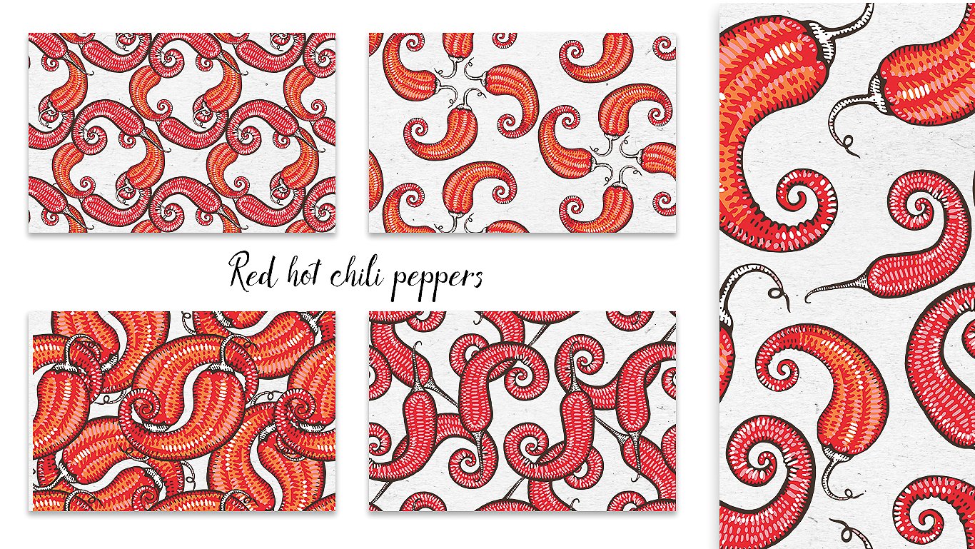 可爱的清新鲜红辣椒矢量插图插图(4)