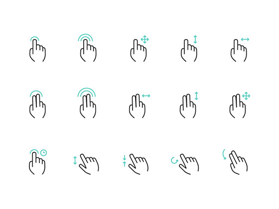 54 Gesture Icons素材之家精选sketch素材