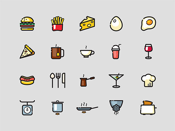60 枚彩色食物图标素材之家精选sketch素材