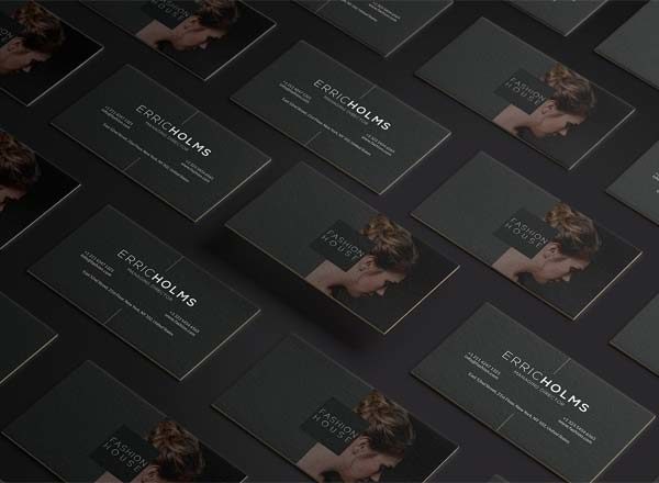 精致的高逼格黑色创意名片模板