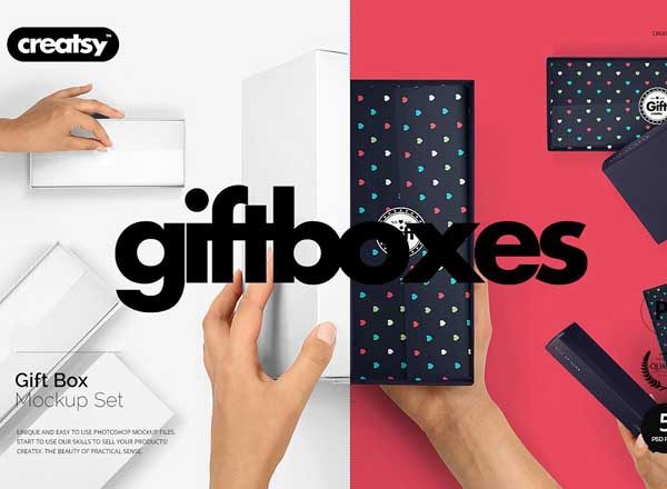 高品质礼品盒Mockups打包下载[psd,jpg]