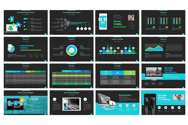 时尚简约配色企业宣传PPT模板下载 The Project Powerpoint Presentation插图(5)