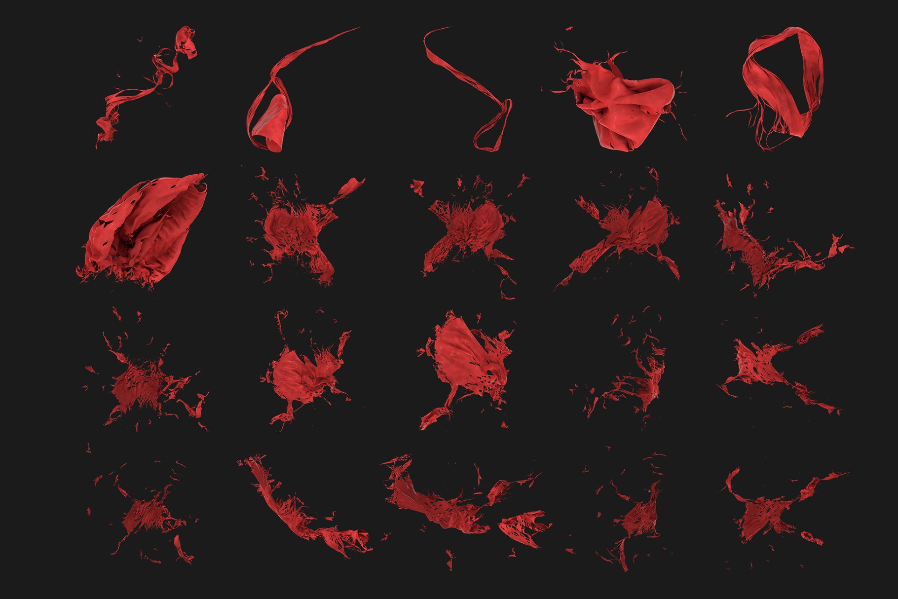 100款深红色织物透明背景叠层 Fabric插图(4)