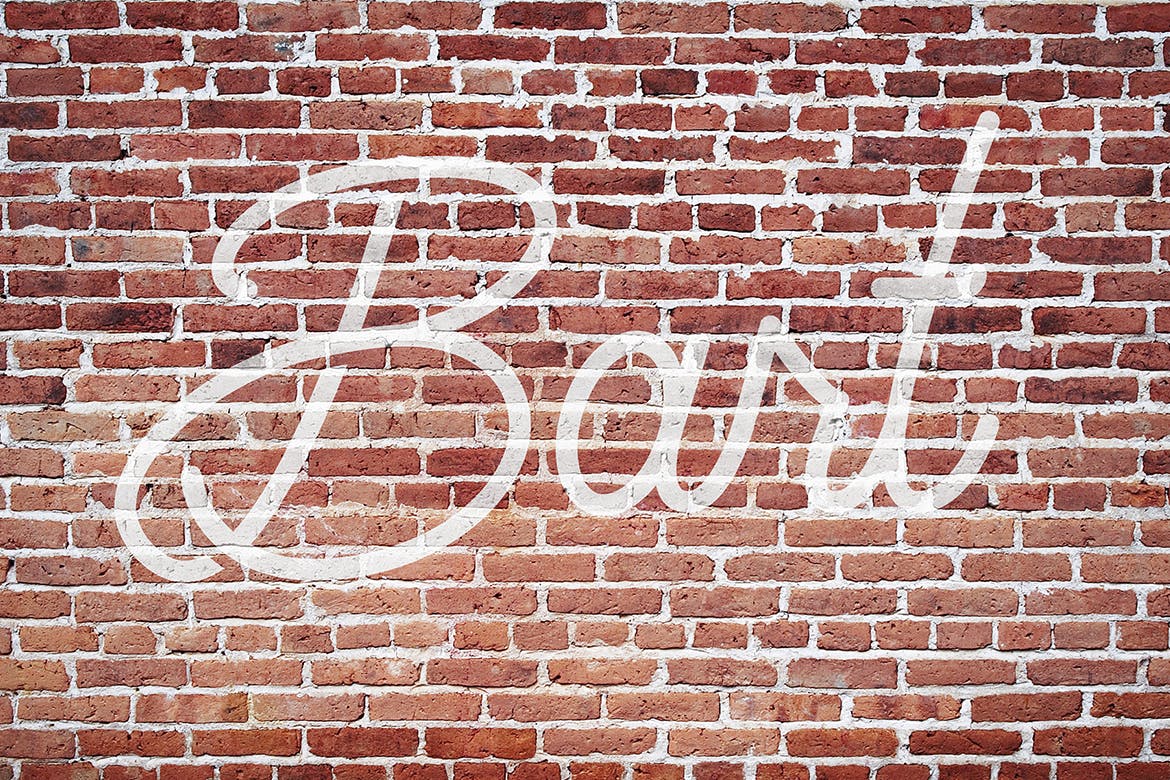 红墙砖背景刷墙文字/Logo预览样机模板 Red Wallbrick Mockup插图(2)