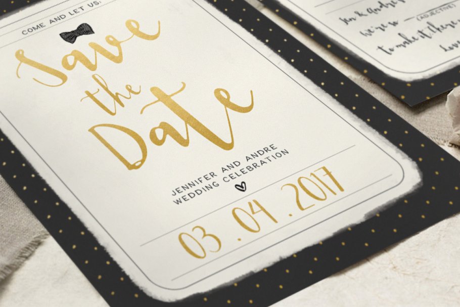 甜蜜圆点婚礼设计物料模板 Sweet Polka Dots Wedding Suite插图(1)