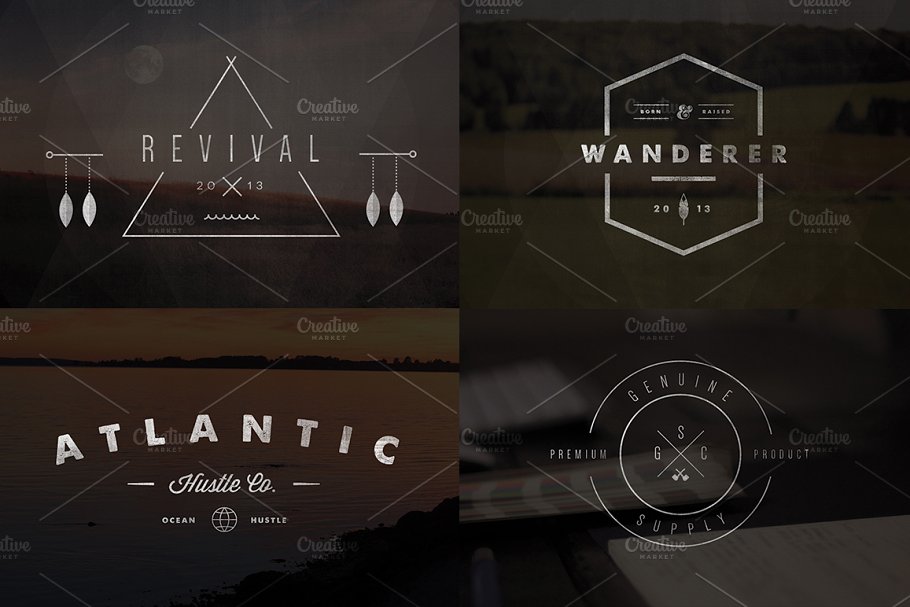 独特复古的品牌Logo设计入门工具包 Vintage Logo & Insignia Starter Kit插图(1)