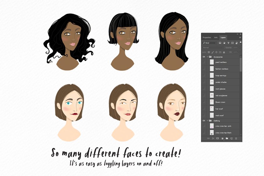 自定义手绘人物肖像插画 Custom Portrait Creator Facebox插图(2)