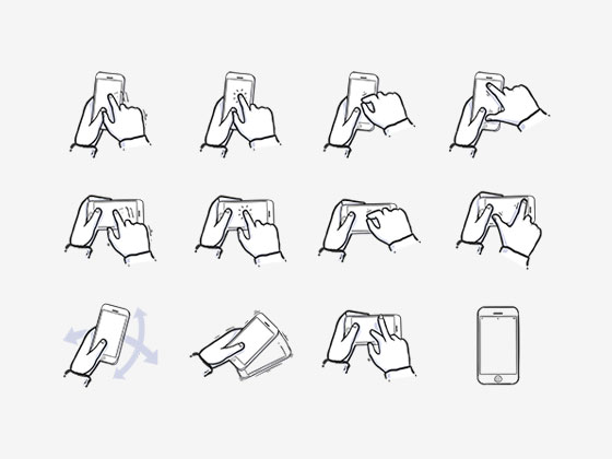 iPhone Gestures Symbols素材之家精选sketch素材