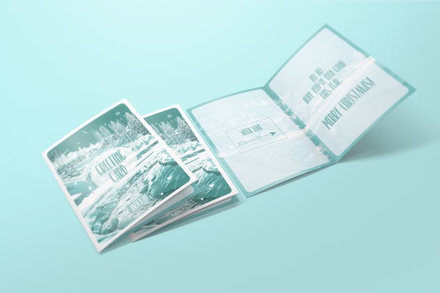 庆典节日贺卡/邀请函/明信片样机模板 Greeting Card / Invitation Mockups插图(3)