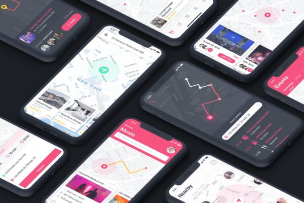 地图导航手机应用UI设计模板 Farah UI Kit