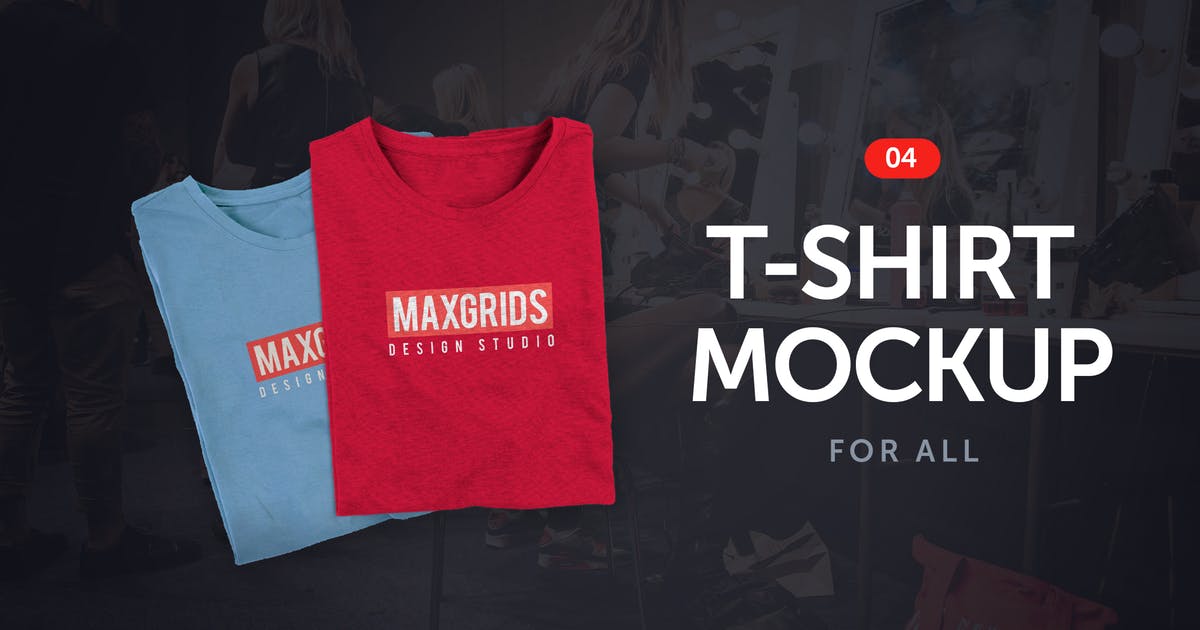 男士T恤印花设计堆叠效果图样机模板04 T-Shirt Mockup 04插图