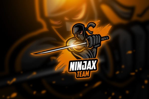 带剑忍者电子竞技战队Logo模板 Ninja – Mascot &amp; Esport Logo