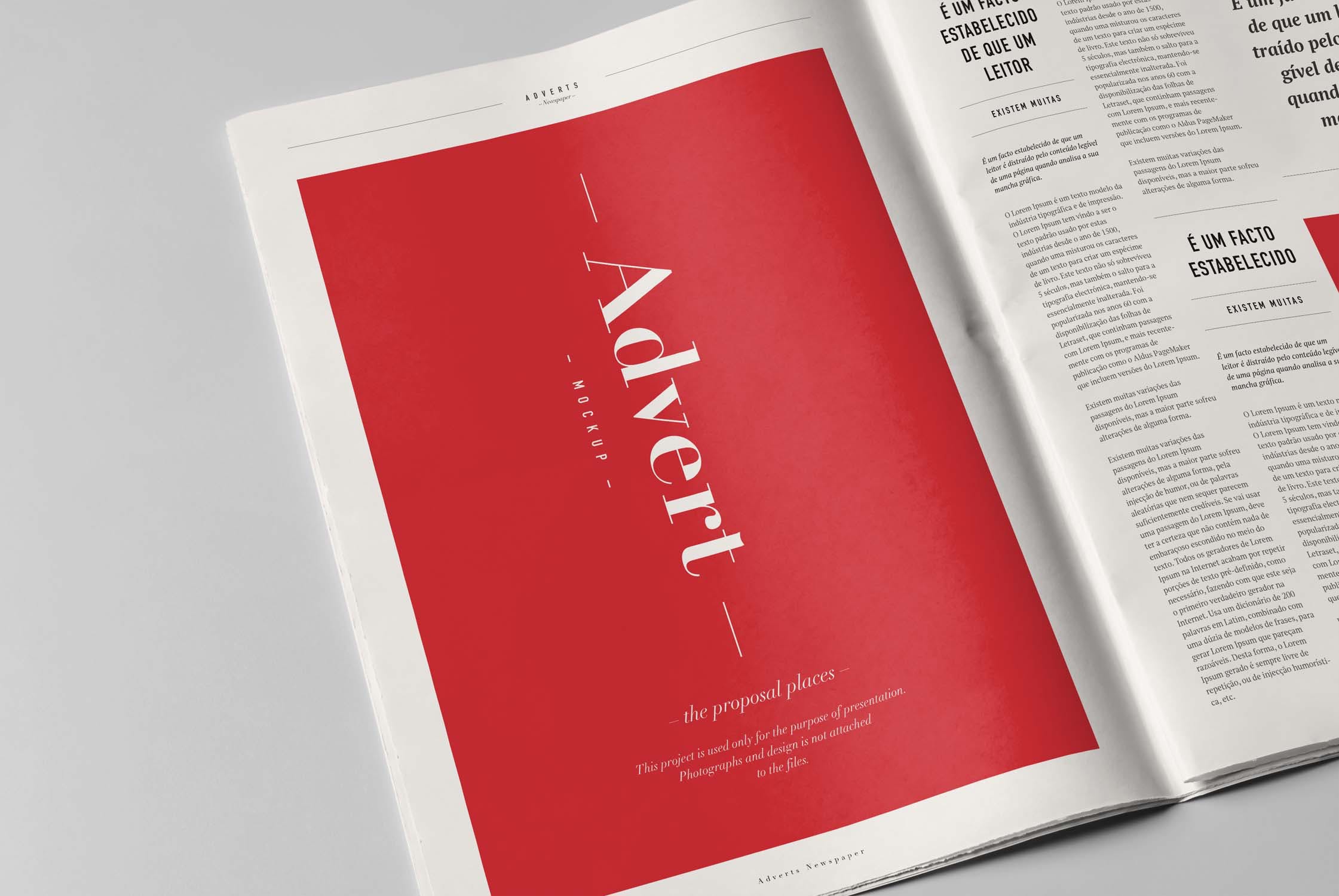 报纸广告印刷效果图样机模板 Newspaper Adverts Mock-up插图(4)