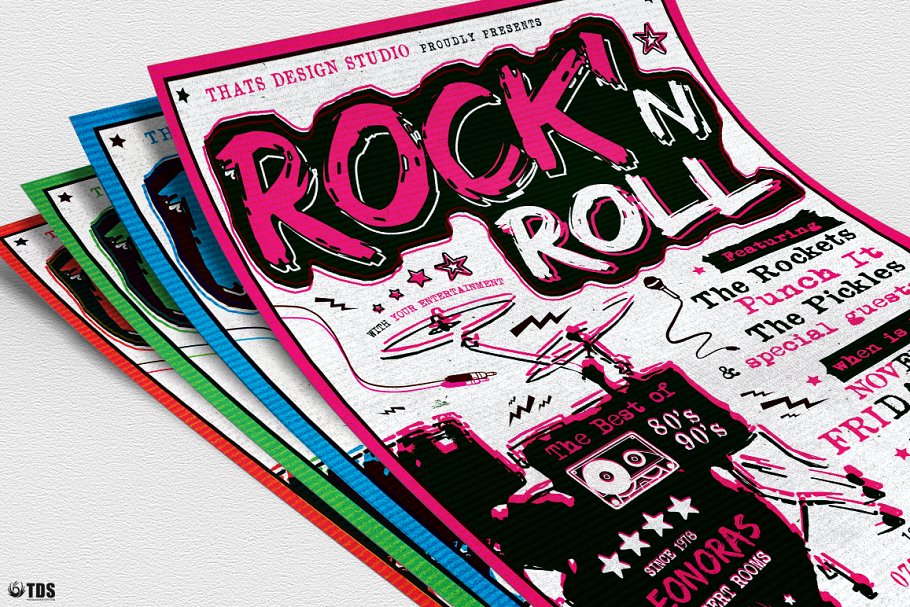 摇滚音乐节活动海报PSD模板v5 Rock Festival Flyer PSD V5插图(5)