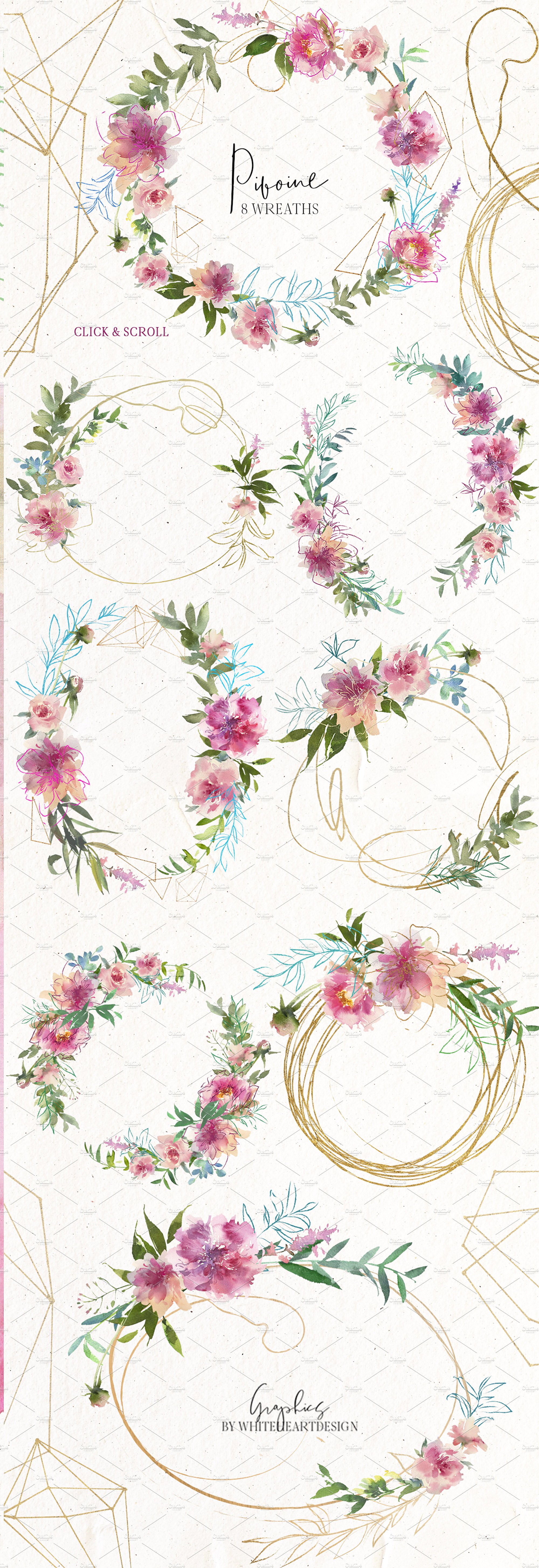 水彩画设计工具包[3.18GB] Pivoine – Watercolor Design Kit插图(3)