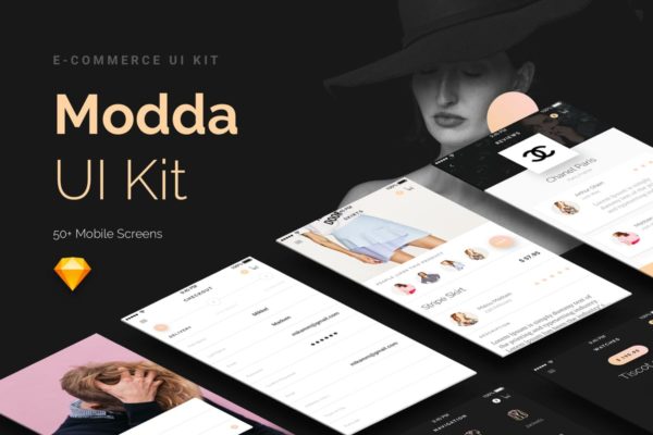 奢侈品电子商务APP应用UI套件 Modda – E-Commerce Mobile UI Kit