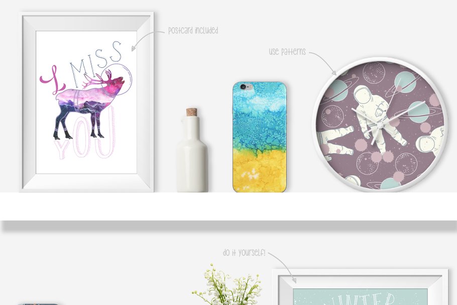 北极与太空手绘设计元素 Arctic Space Collection Pro插图(6)