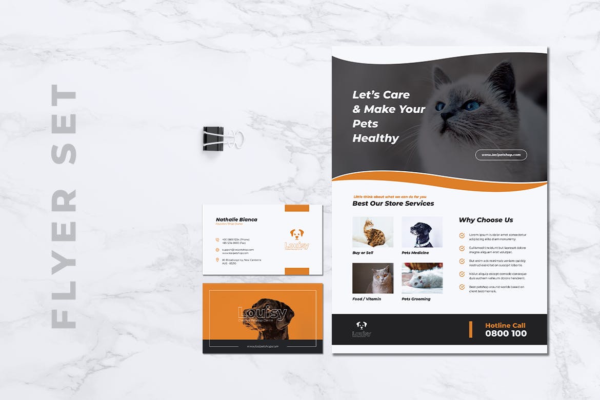 宠物店业务传单&素材库精选名片模板 LOSI Pet Shop Business Flyer & Business Card插图(4)